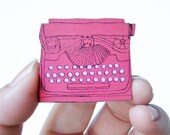 Typewriter Wood Brooch