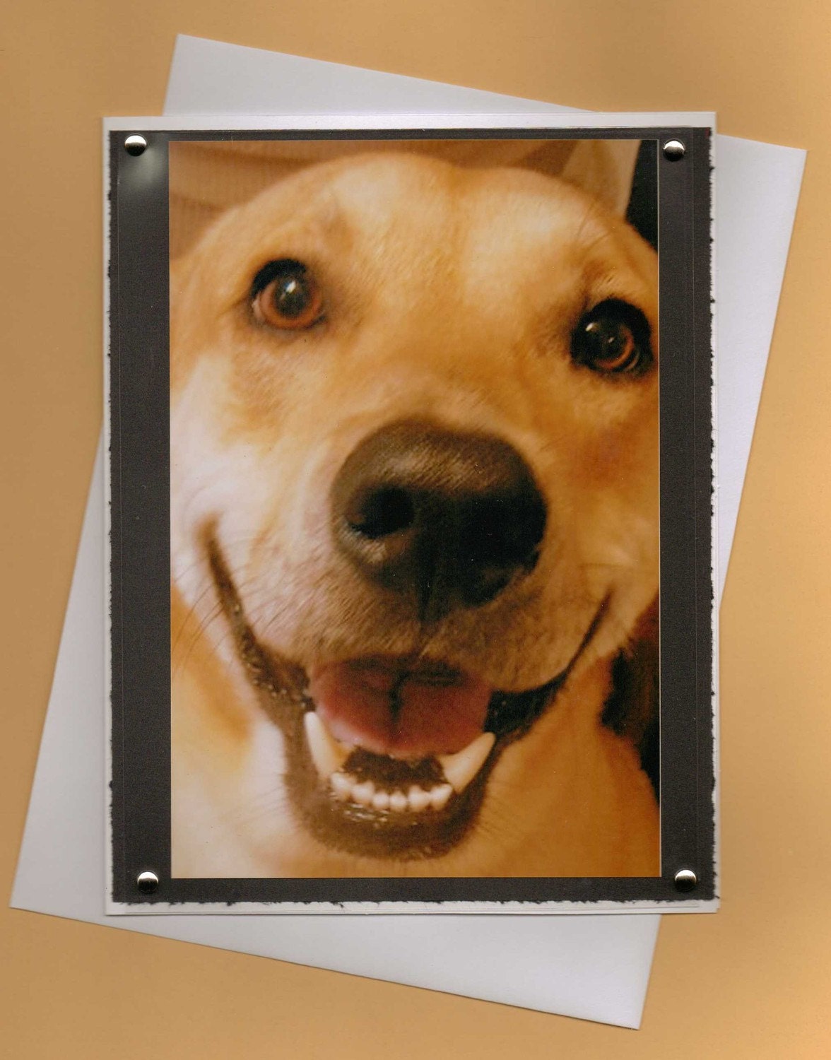 Smiling Husky Lab Mix Dog Handmade Greeting Card for Dog Lovers