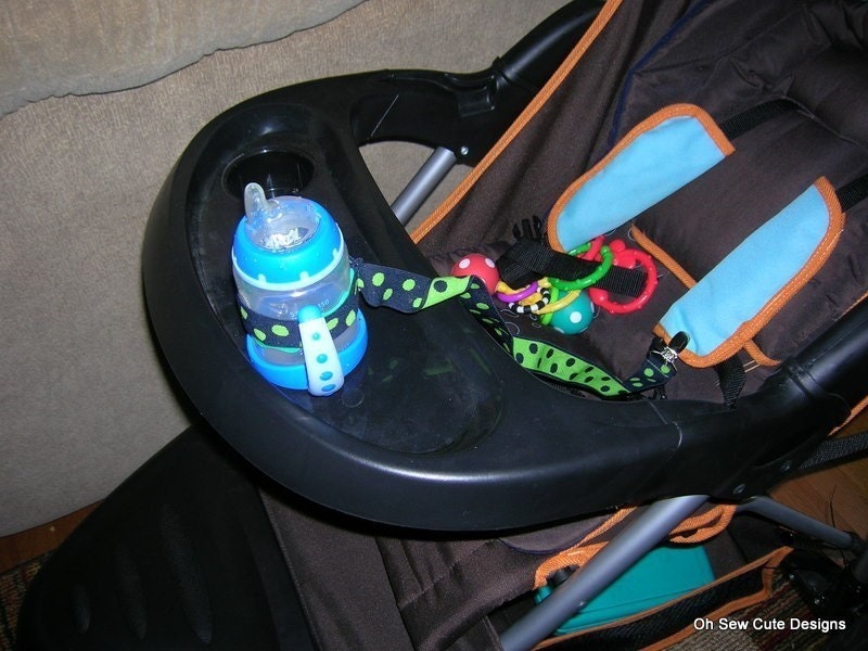 Cute Navy and Green Dots Sippy Strap--Ready to Ship