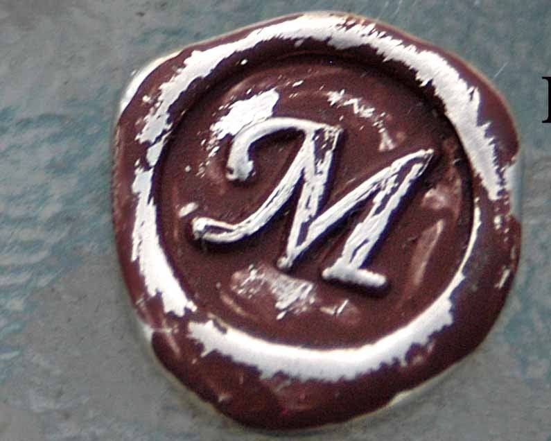 Wax Seal Monogram Necklace In Your Choice Of Initial In Vintage Style Font- Mocha Java Color By Inspired Jewelry Designs