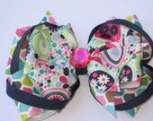 Girls 3 layer multi colored bow