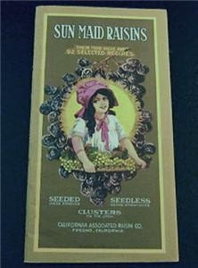 Vintage Cookbook 1920s SUN-MAID Raisins Recipe Book Food Advertising Ephemera