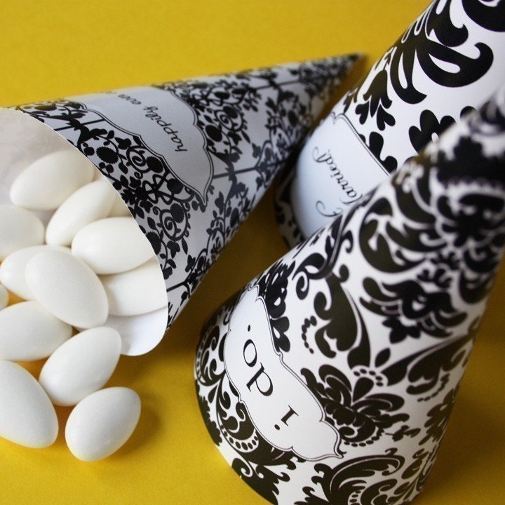 Printable Wedding Paper Cone Set