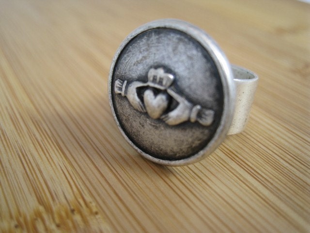 Claddagh Ring Silver - Handmade Irish Love Friendship and Loyalty by marleyjanedotcom on Etsy