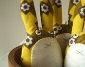 Lavender rabbit in olive and lemon
