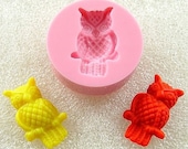 Kawaii Owl  Flexible Mini Mold/Mould (18mm) for Crafts, Jewelry, Scrapbooking  (resin, pmc, polymer clay) (101)