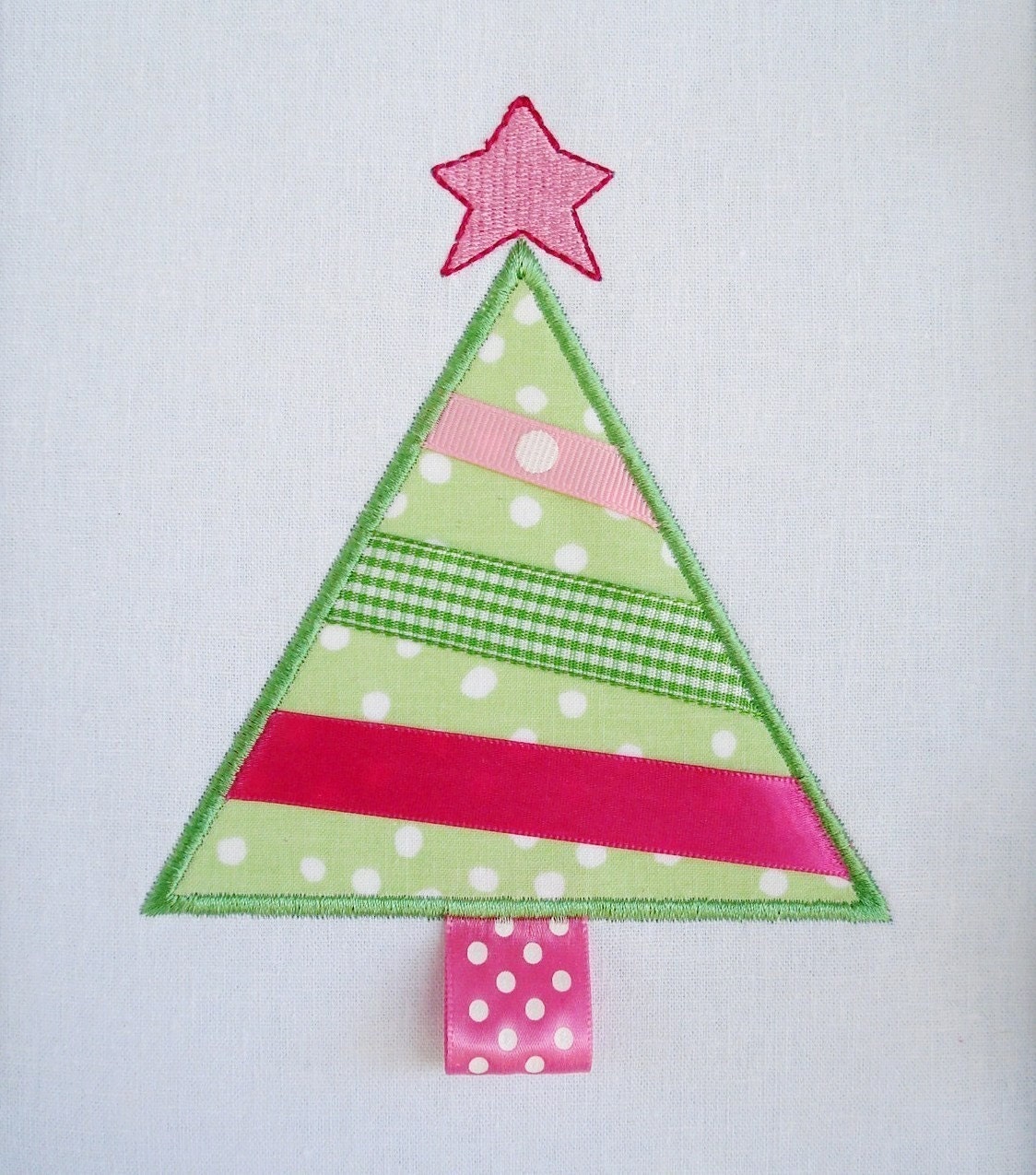 Ribbon Tree Machine Embroidery Design Applique - Three Sizes 4x4, 5x7 and 6x10