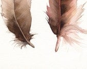 Feathers No. 2 feather painting, nature, archival print. - amberalexander Feathers No. 2 feather painting, nature, archival print. - amberalexander