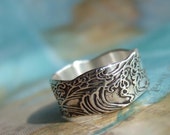 Nautical Silver Ring, Ocean Waves Design in Eco Friendly Recycled Fine Silver, Nautical Jewelry Custom Size 4 5 6 7 8 9 10 11 12 13 14