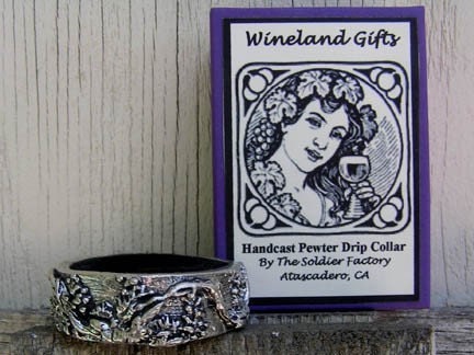 Hand Cast Pewter Wine Drip Collar