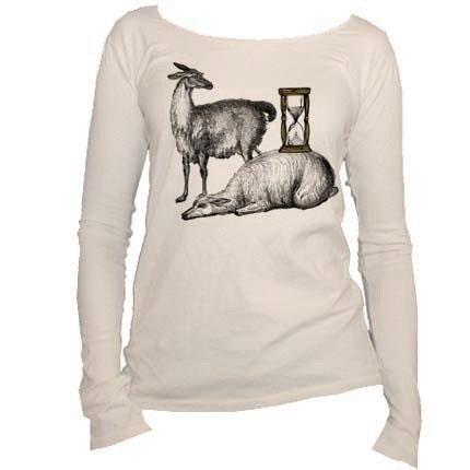 LLAMAS IN WAITING - Organic Cotton Tshirt - long sleeve