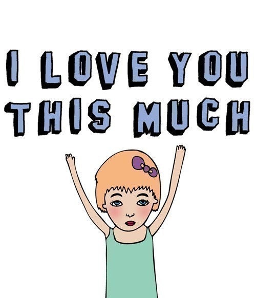 Greeting Card - I love you this much  (girl version)