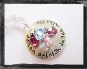 Personalized Necklace in Sterling Silver with Birthstones