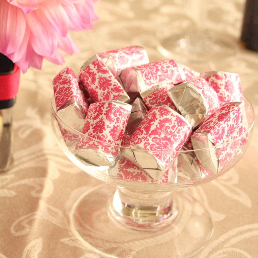 Printable Damask Chocolate Nugget Wrappers