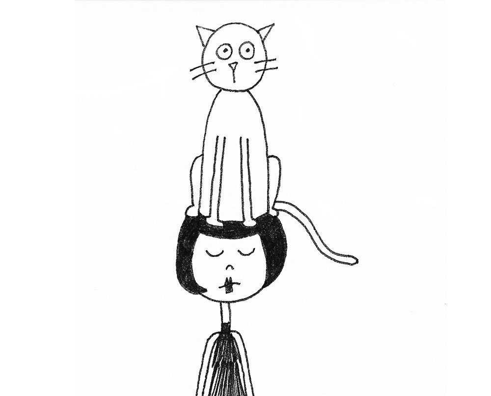 Crazy cat lady // 4x6 art print