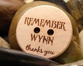 Personalized wood buttons engraved one and half inch