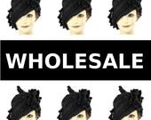 Women's Hats Wholesale Lot of 6 in Black - Twisted Cloche Hat Made With Cotton Yarn - Crochet Accessories Can Customize in Sizes S M L XL