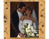 8 x 10 Engraved Frame with Flowers and Butterflies