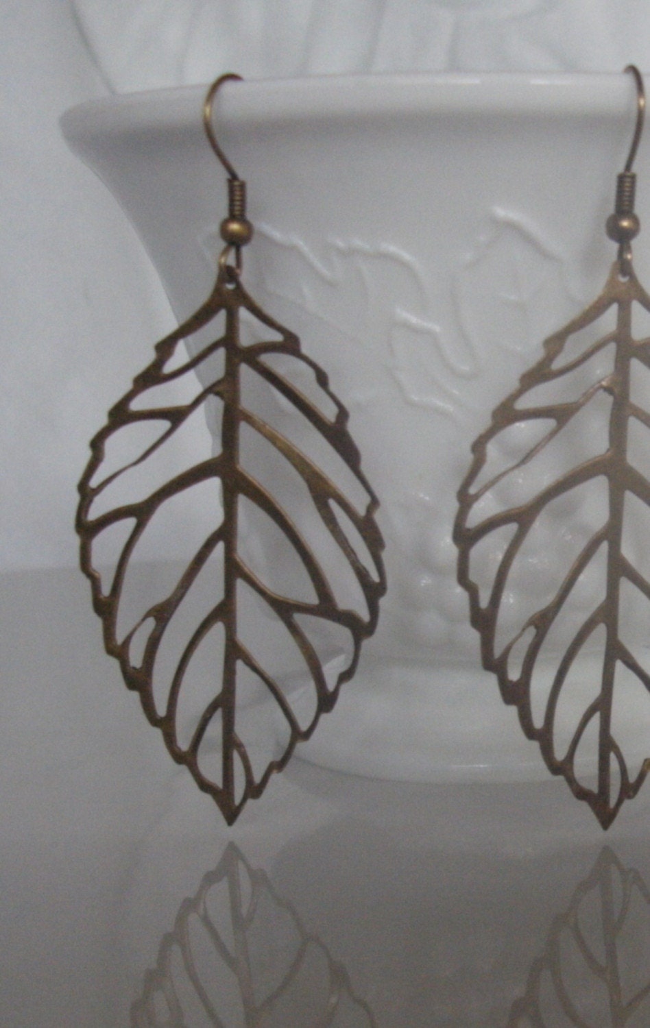 SALE--Bronze Leaf Earrings