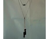 Hematite Pendant Double Strand Dangle Necklace