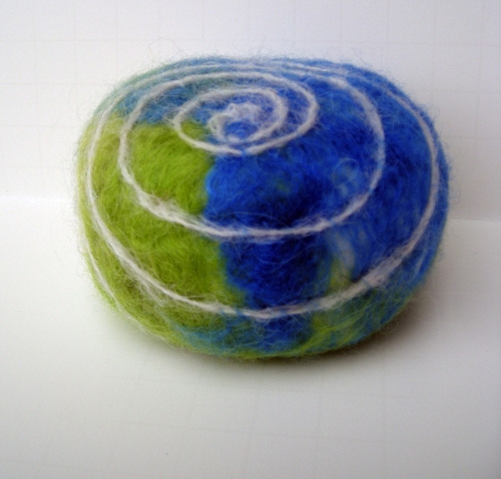 Earth Day Swirl Felted Soap from Organic Goats Milk - Engelfelt