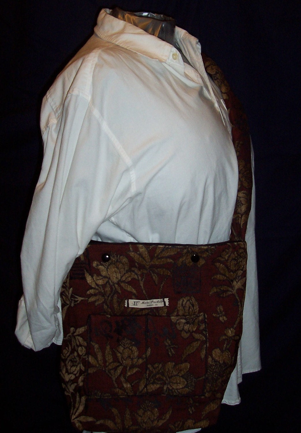 The Jeff Field Bag in Burgundy Tapestry with a black duck canvas lining