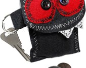 Navy Red Monster Coin Purse / Cell Phone / Business Card Cozy - Free Shipping to U.S./Can