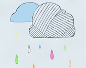 Rain Clouds - Sunshine - 8x10 Art Print on Recycled Cardstock