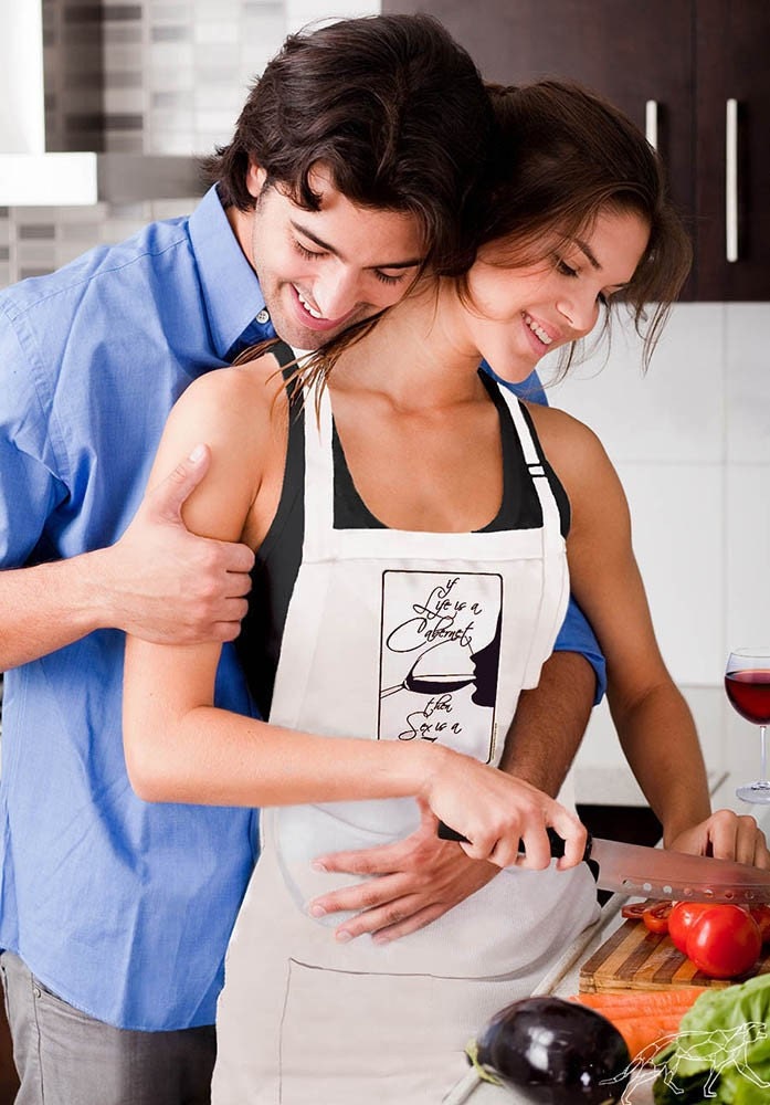 Wine Lover Sexy Apron Life is a Cabernet Sex is a Zin Adjustable Neck Strap