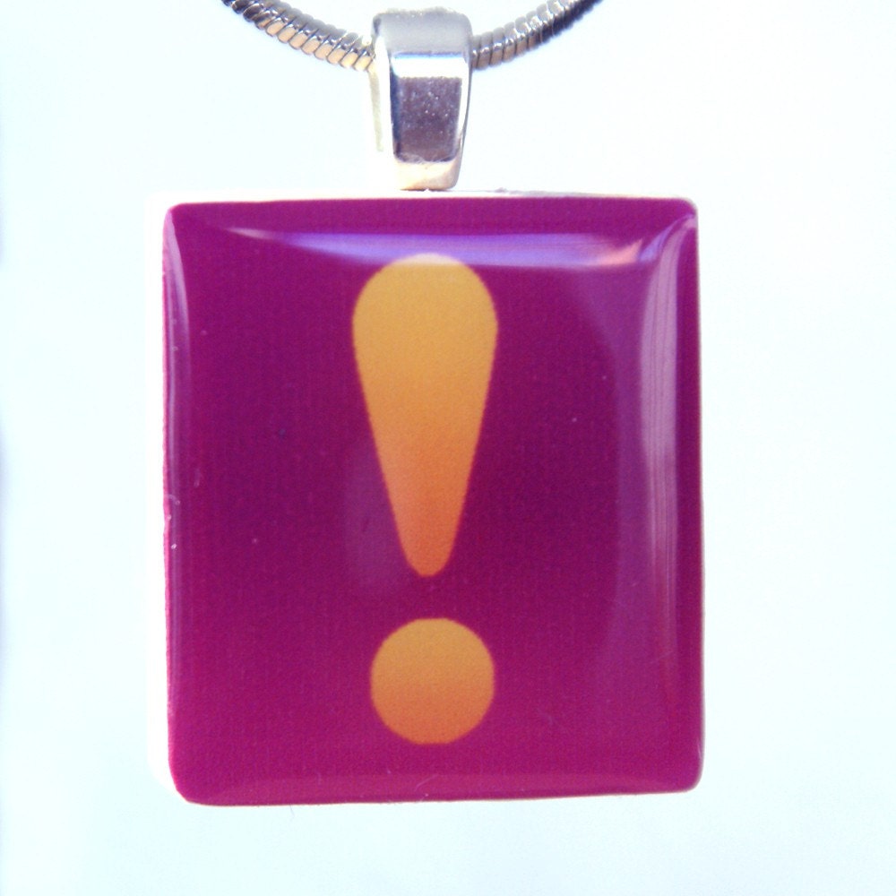 ModJess---Scrabble Tile Pendant---WoW--exclamation point