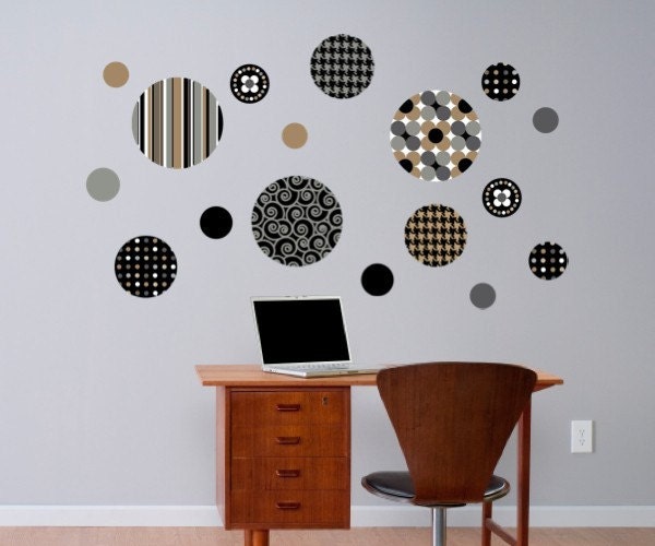 Delightful Dots Black Brown Wall Decals (Repositionable)