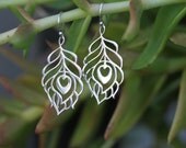 VDaySALE-Peacock Feather Earrings in Sterling Silver