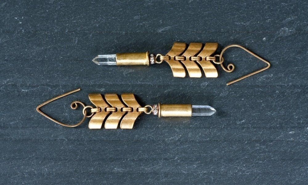 Mortal Seduction - Bullet and Chevron Earrings by Prairieoats