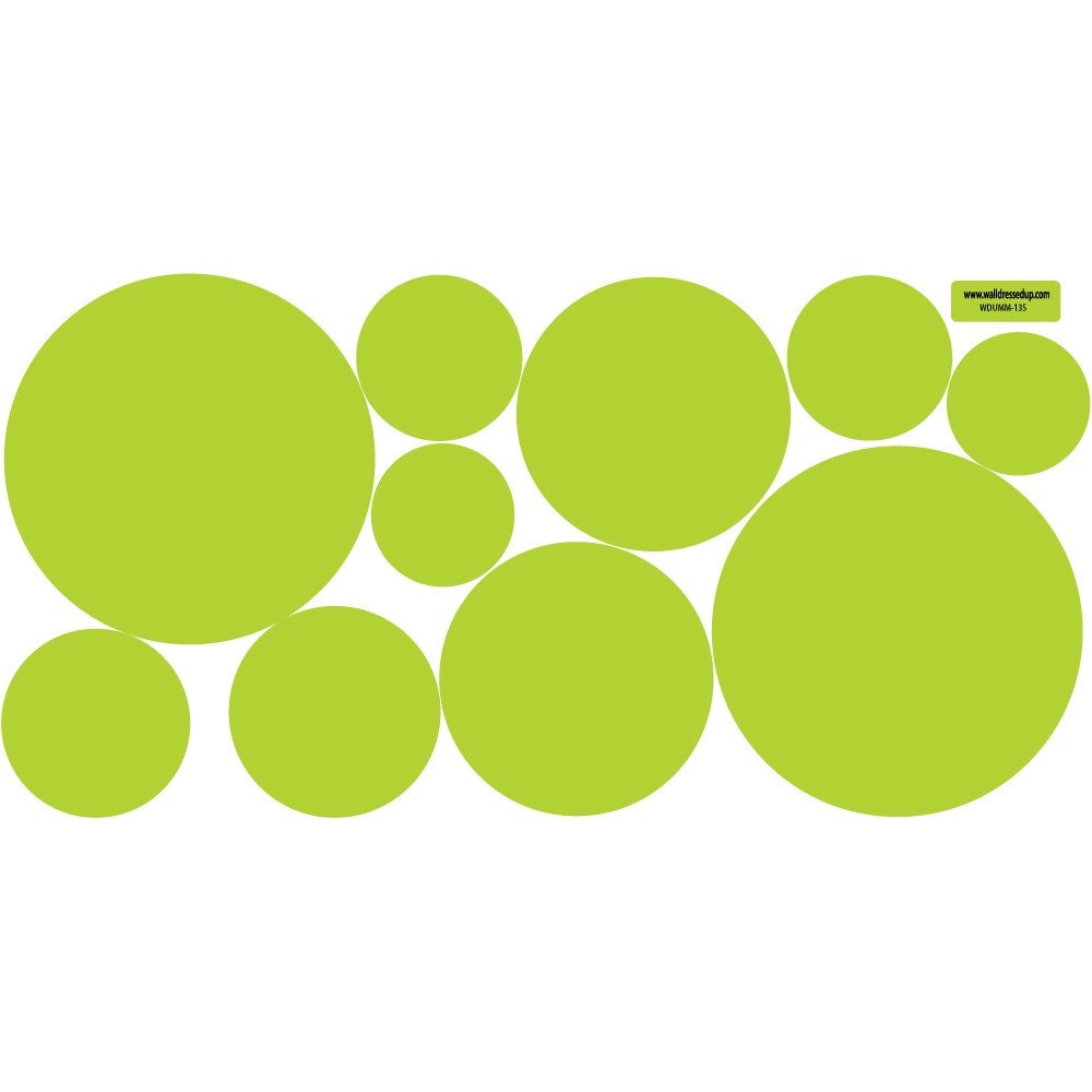 Lime Green Dots Wall Decals (Repositionable)