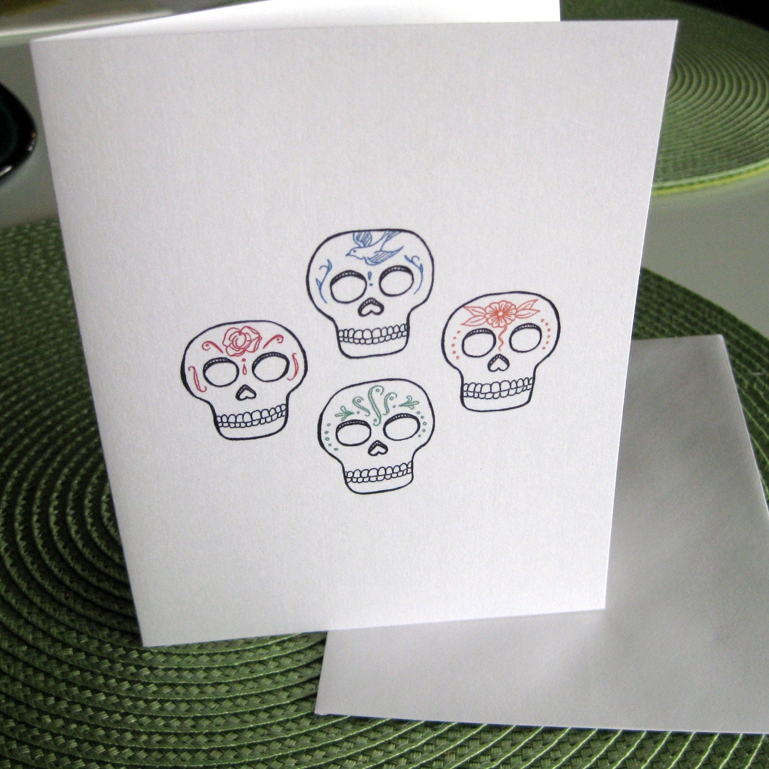 Sugar Skulls Illustration Note Card