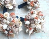Made to Order Custom Details Bridal Bouquet of Shells and Silk Flowers.   DEPOSIT