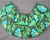 Scoop Neck Wide Shoulder Heat Wrap Hot Cold Therapy Organic Flaxseed Rice Lavender Scented Sweet Jasmine Aqua Green Floral Treasury Feature