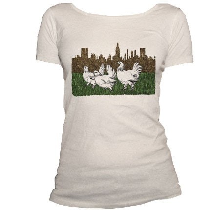CHICKS In THE CITY - Organic Cotton Scoop Neck Tshirt