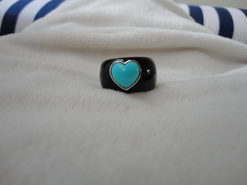 Onyx & Turquoise Ring
