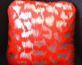 Red Silver Lycra Psychedelic KITSCH cushion pillow