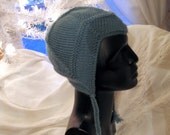 Cashmere Blend Aviatrix Style HAT - TEAL - Adult Small - Medium