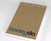 honey do notebook. brown and blue