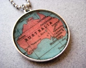 Australian Vintage Map Necklace