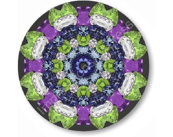 Sapphire Kaleidoscope Round Mousepad