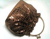 Pouch Purse in Shiny Copper Antique Bronze