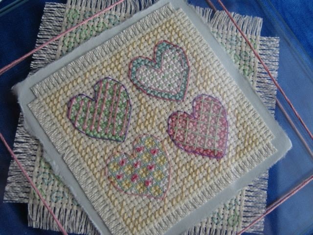 Daydreams Complete Cross Stitch Four Hearts Pattern Decoration
