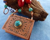 Book of Possibilities - Miniature Book Tribal Style Necklace