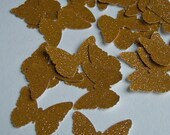 Gold Glitter Butterflies- set of 50