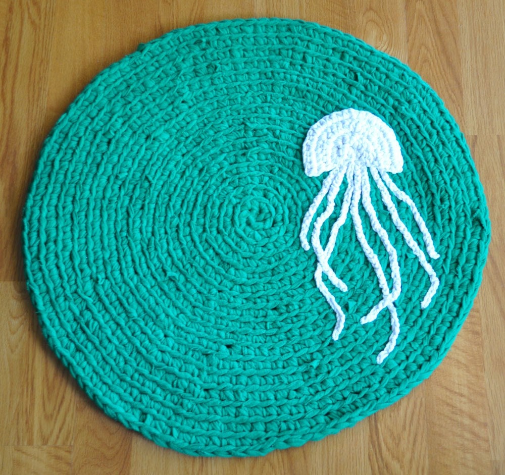 EKRA Custom Made Upcycled Round Jellyfish Area Rug