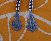 Tribal Batik Bone Ethiopian Charm Earrings
